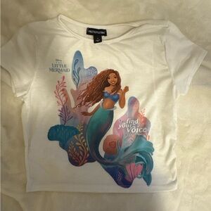 PLT White Tee with Teal & Pink Mermaid Graphic